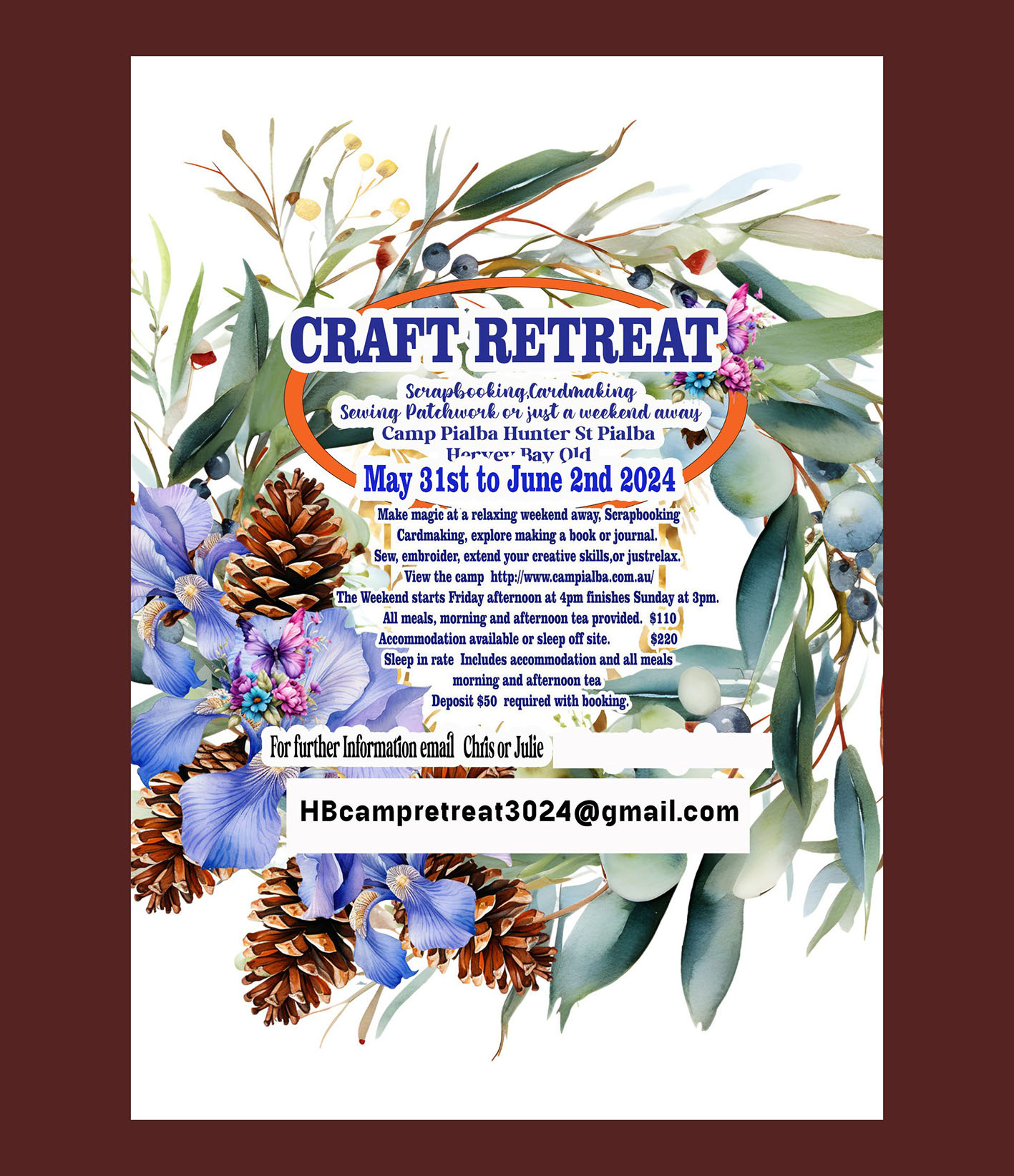 Craft retreat, May 31 to June 2nd 2024